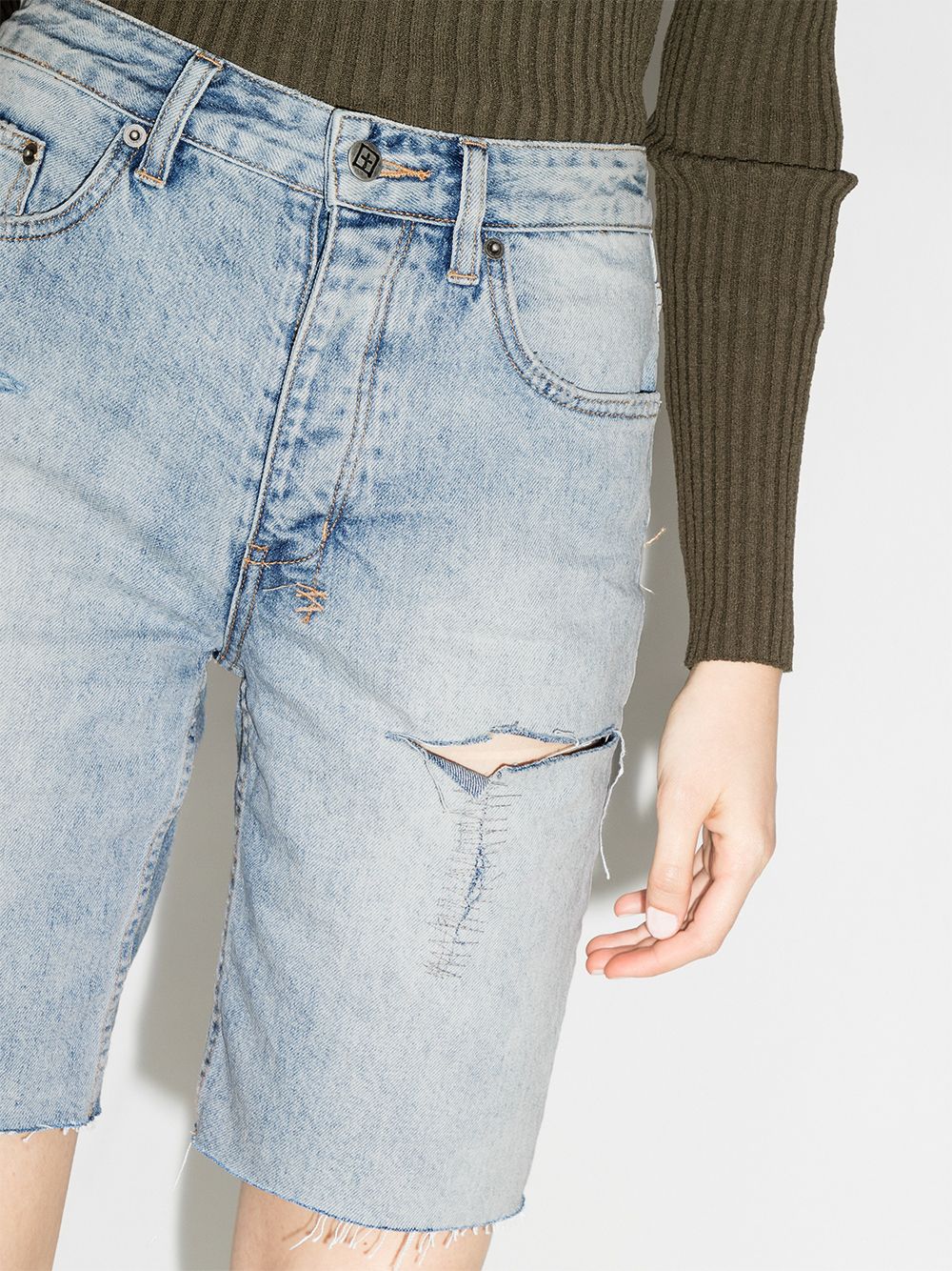 фото Ksubi джинсовые шорты brooklyn с прорезями