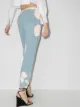 R13 bleached dropped crotch track trousers