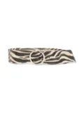 Monnalisa TEEN zebra-print buckle belt - Neutrals