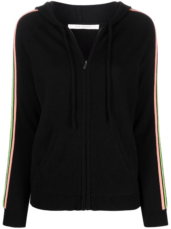 hoodie with striped sleeves