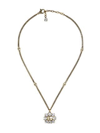 Gucci double deals g crystal necklace