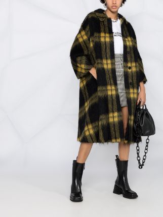 check print oversized coat展示图