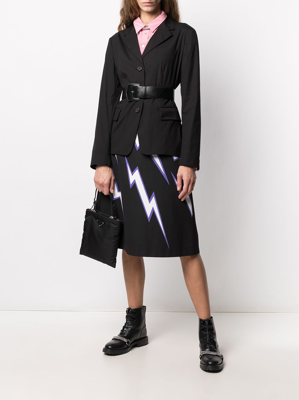 фото Prada pre-owned однобортный пиджак с нашивкой-логотипом