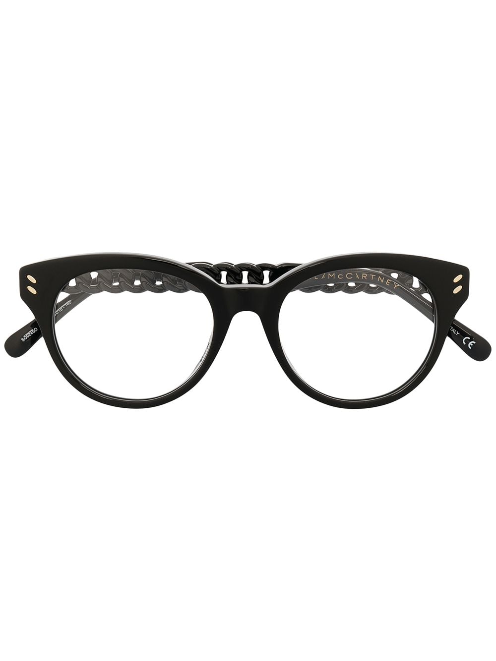 stella mccartney eyewear lunettes de vue à monture ronde - noir