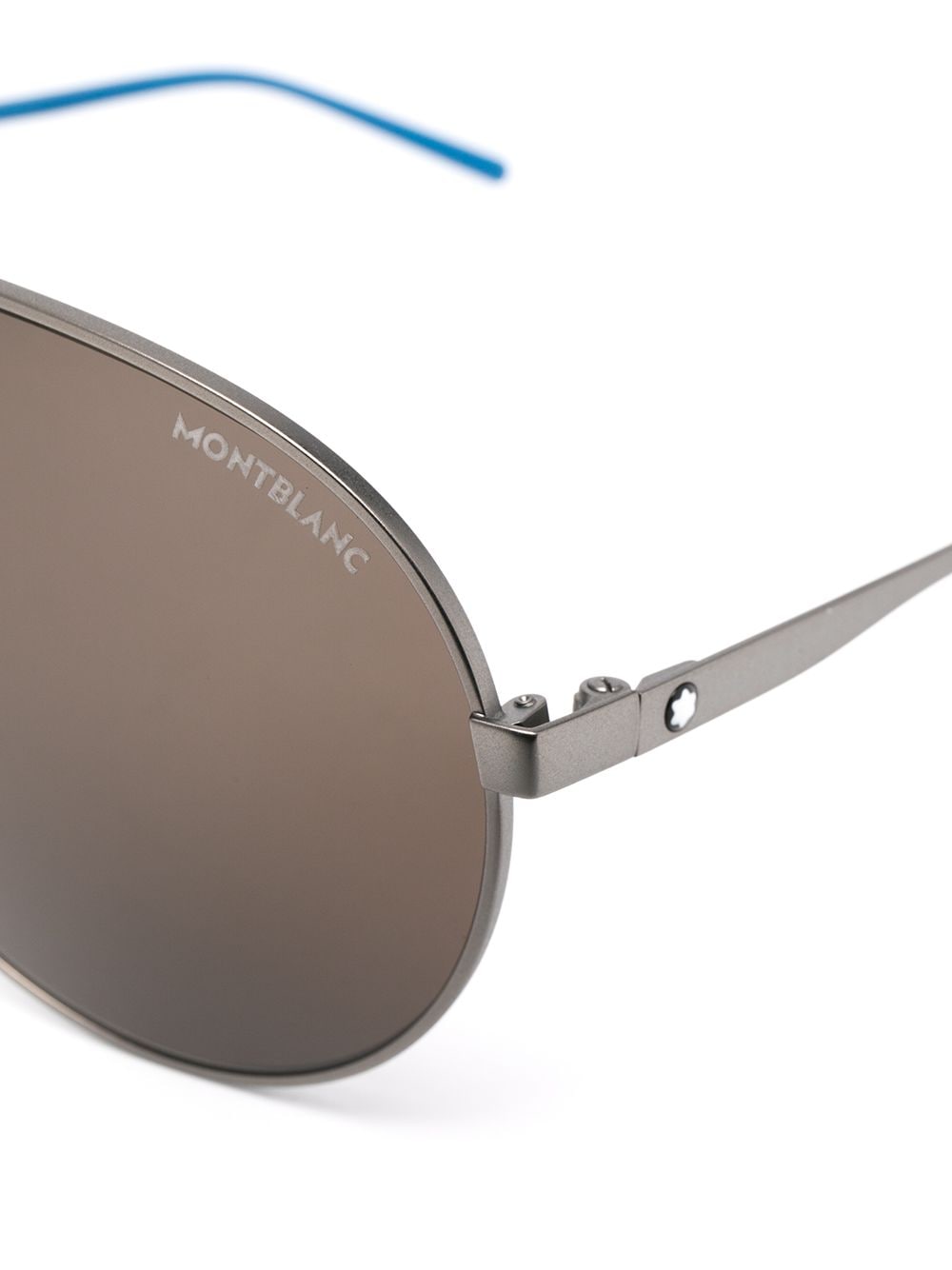 montblanc mb0119s pilot-frame sunglasses - silver