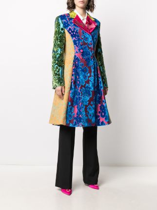 tapestry patchwork double-breasted coat展示图