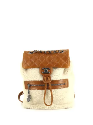 chanel shearling backpack