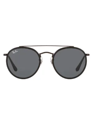 極美品Ray-Ban（レイバン）[ROUND DOUBLE BRIDGE] Ray-Ban RB3647 Round double-bridge Sunglasses | Black | FARFETCH