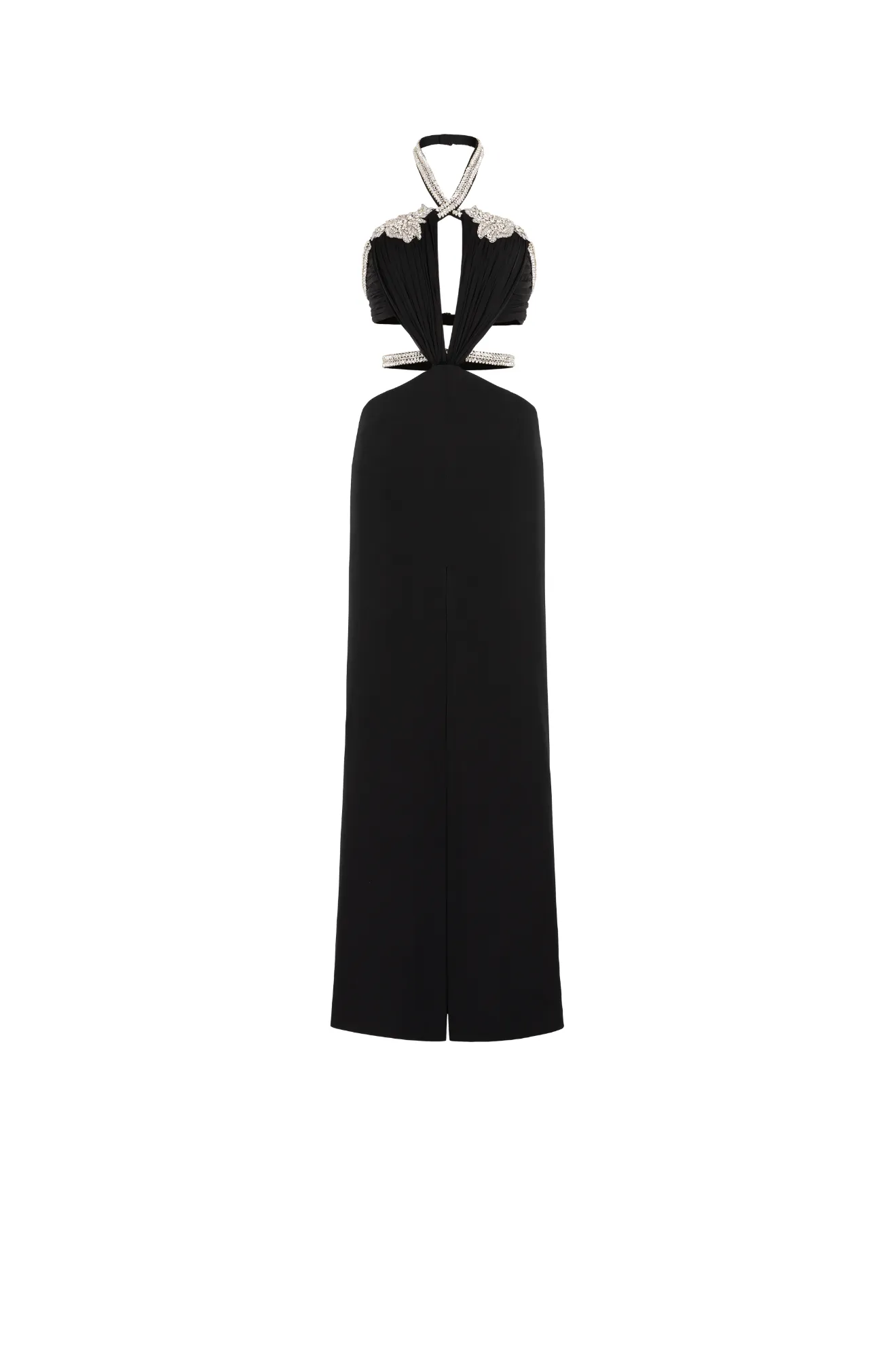 Bead-Embellished Cut-Out Maxi Dress 