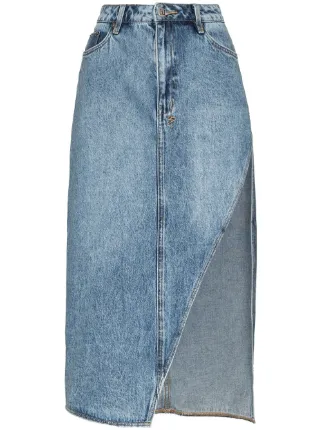 Ksubi Synergy Asymmetric Denim Skirt 