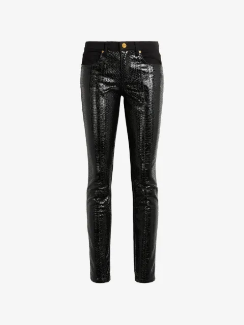 Roberto Cavalli jeans con efecto de piel de serpiente