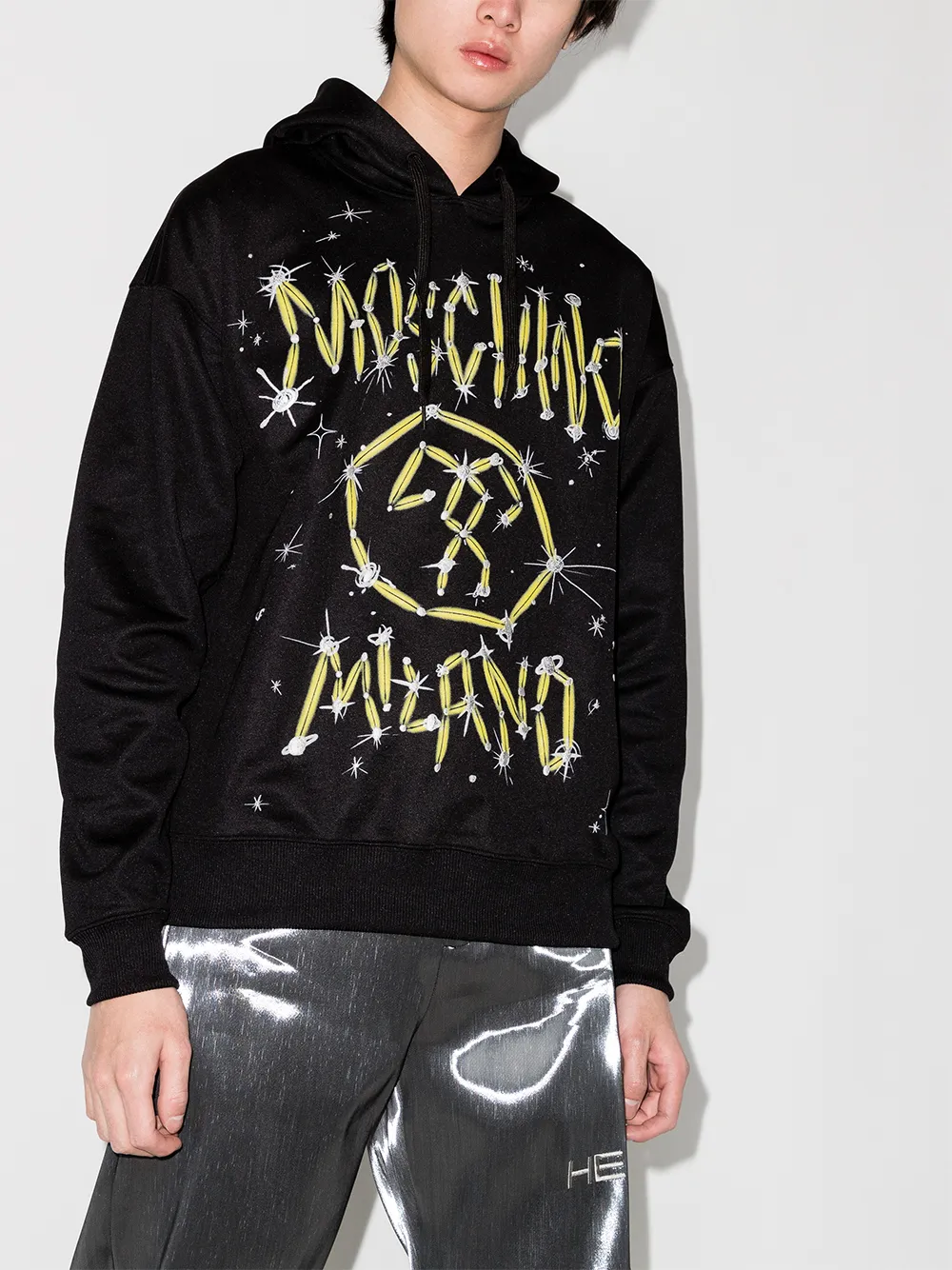 Moschino Hoodie met graffiti-print - Zwart