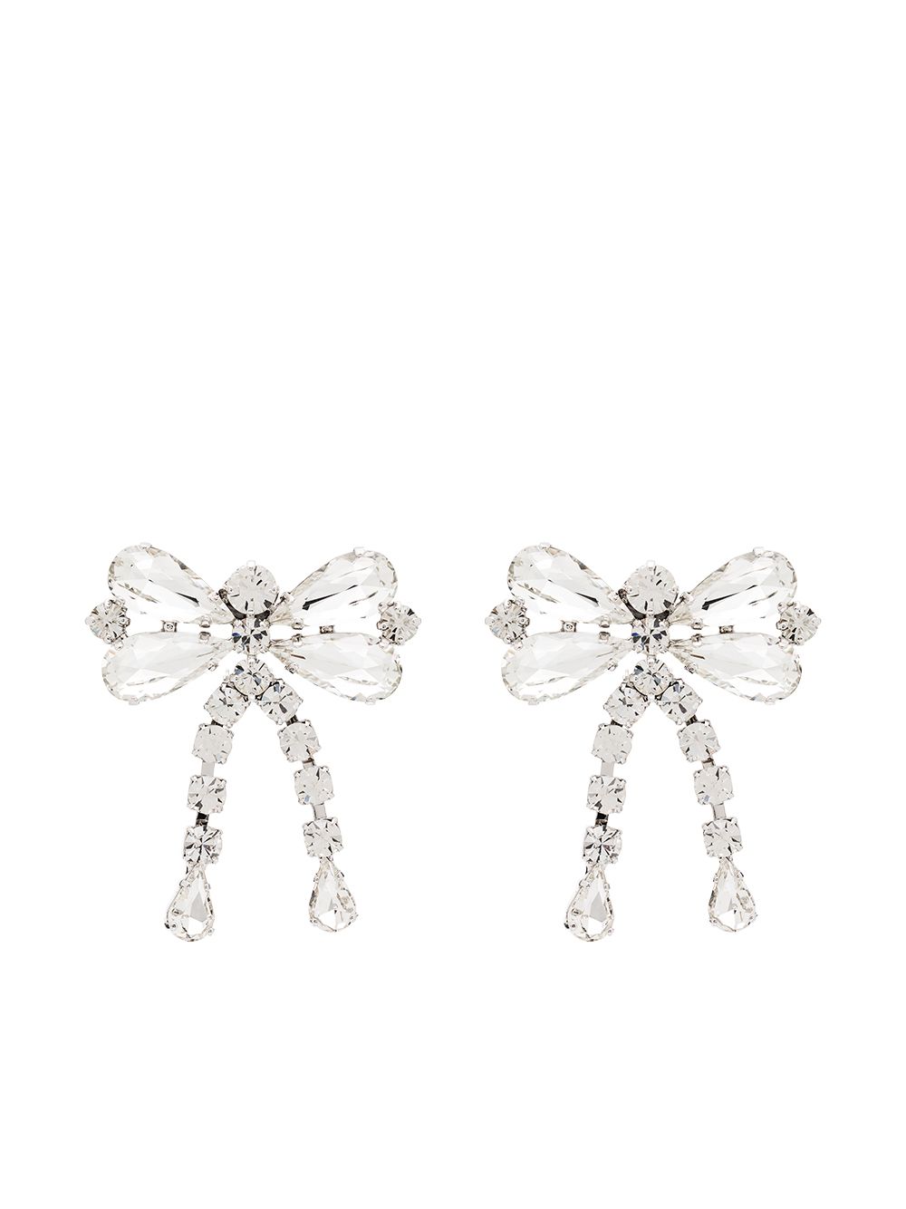 ALESSANDRA RICH BOW CRYSTAL-EMBELLISHED EARRINGS