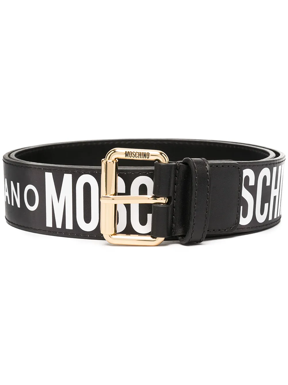 

Moschino cinturón con logo estampado - Negro
