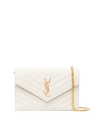 Saint Laurent Monogram chevron-quilted Chain Wallet - Farfetch