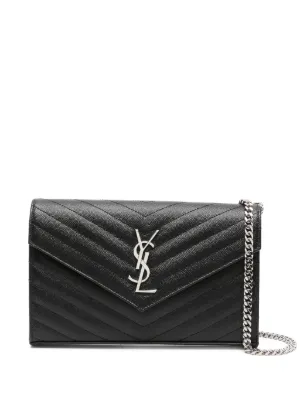 バッグ YSL Yves Saint Laurent Clutch Bag Saint Laurent Chevron Chain Clutch Bag | Black | FARFETCH ZA