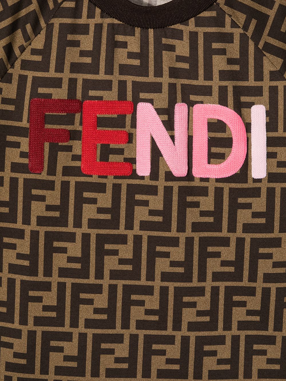 фото Fendi kids футболка с аппликацией логотипа