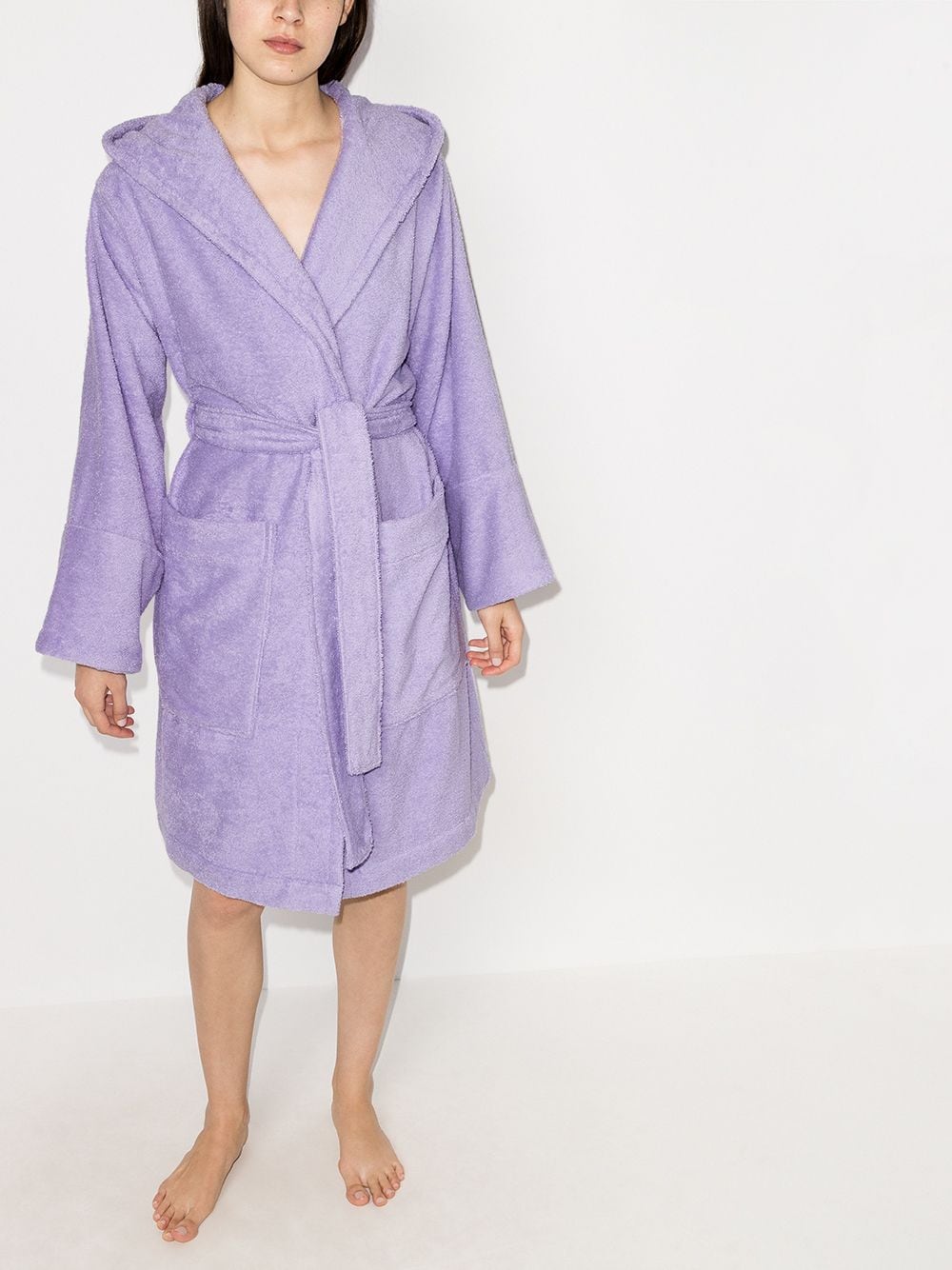 Image 2 of TEKLA hooded organic cotton robe