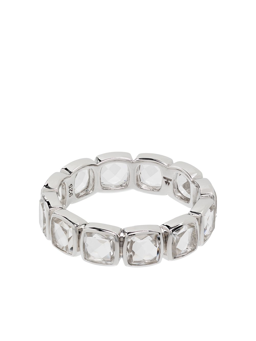 фото Tom wood серебряное кольцо cushion band rock crystal