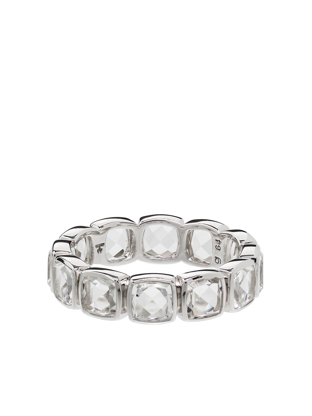 фото Tom wood серебряное кольцо cushion band rock crystal