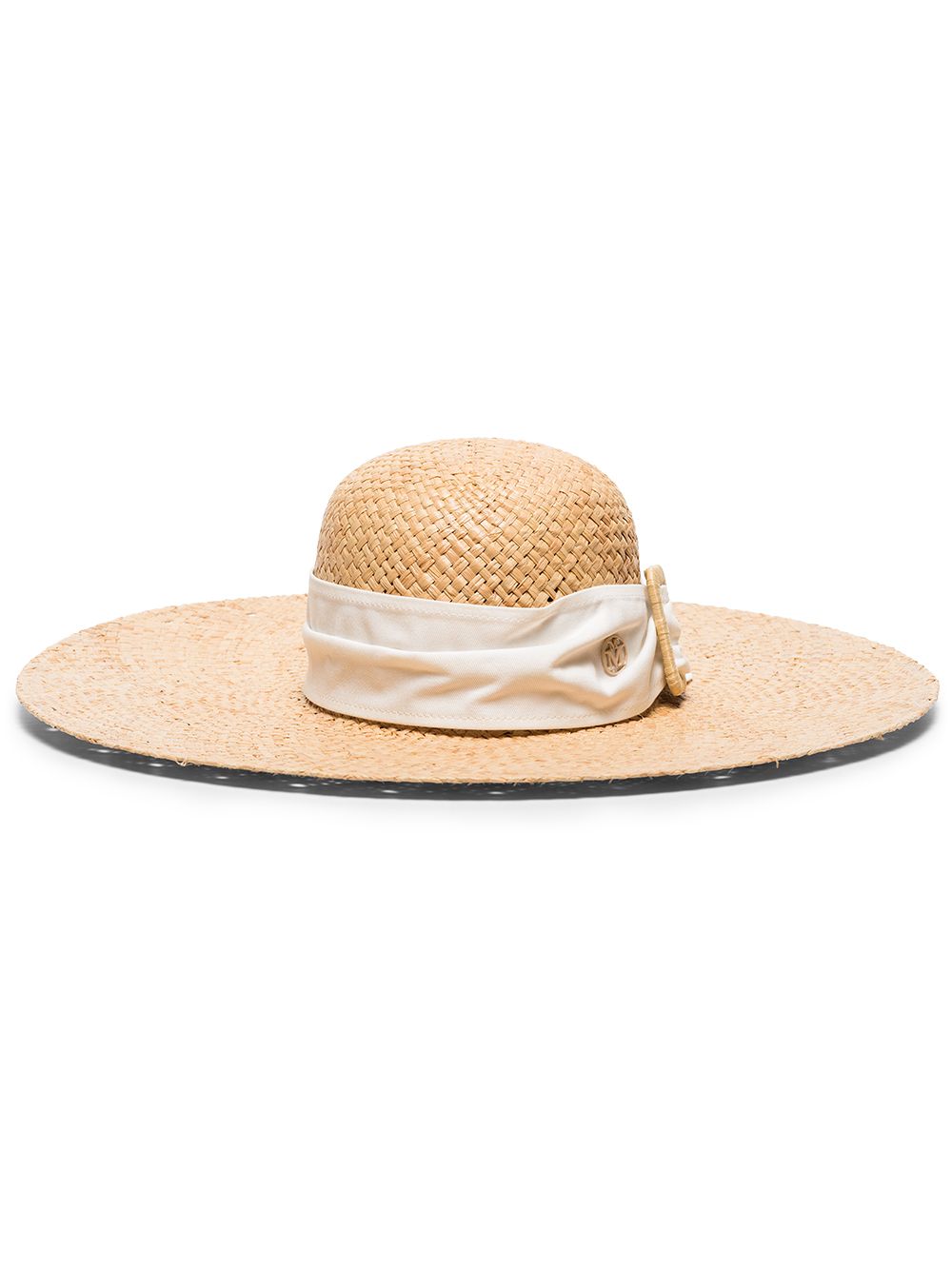 Maison Michel Blanche Buckle Hat In Neutrals