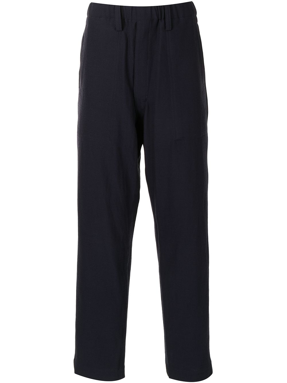 slip-on straight trousers