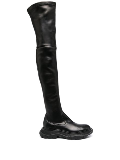 Alexander McQueen long leather boots Women