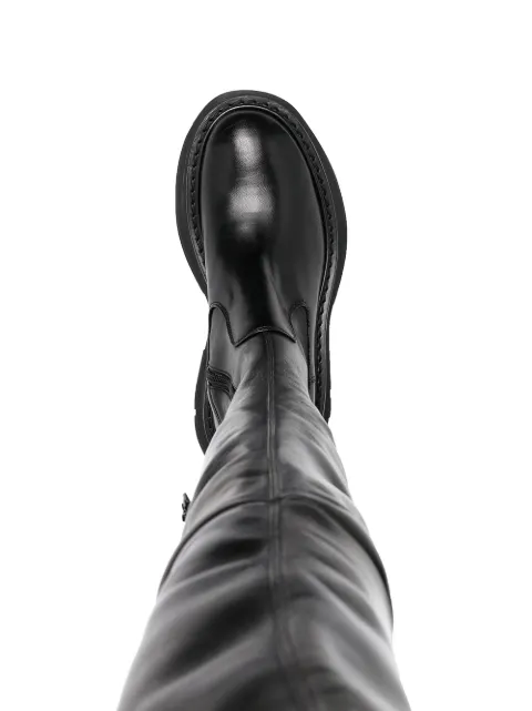 alexander mcqueen long leather boots