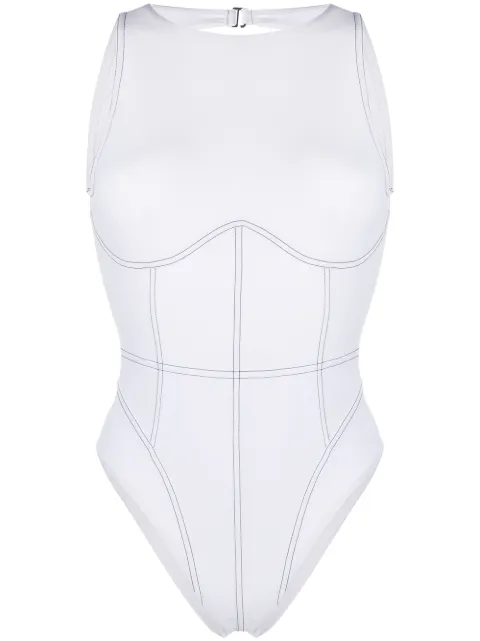 Noire Swimwear  maillot de bain à coutures contrastantes