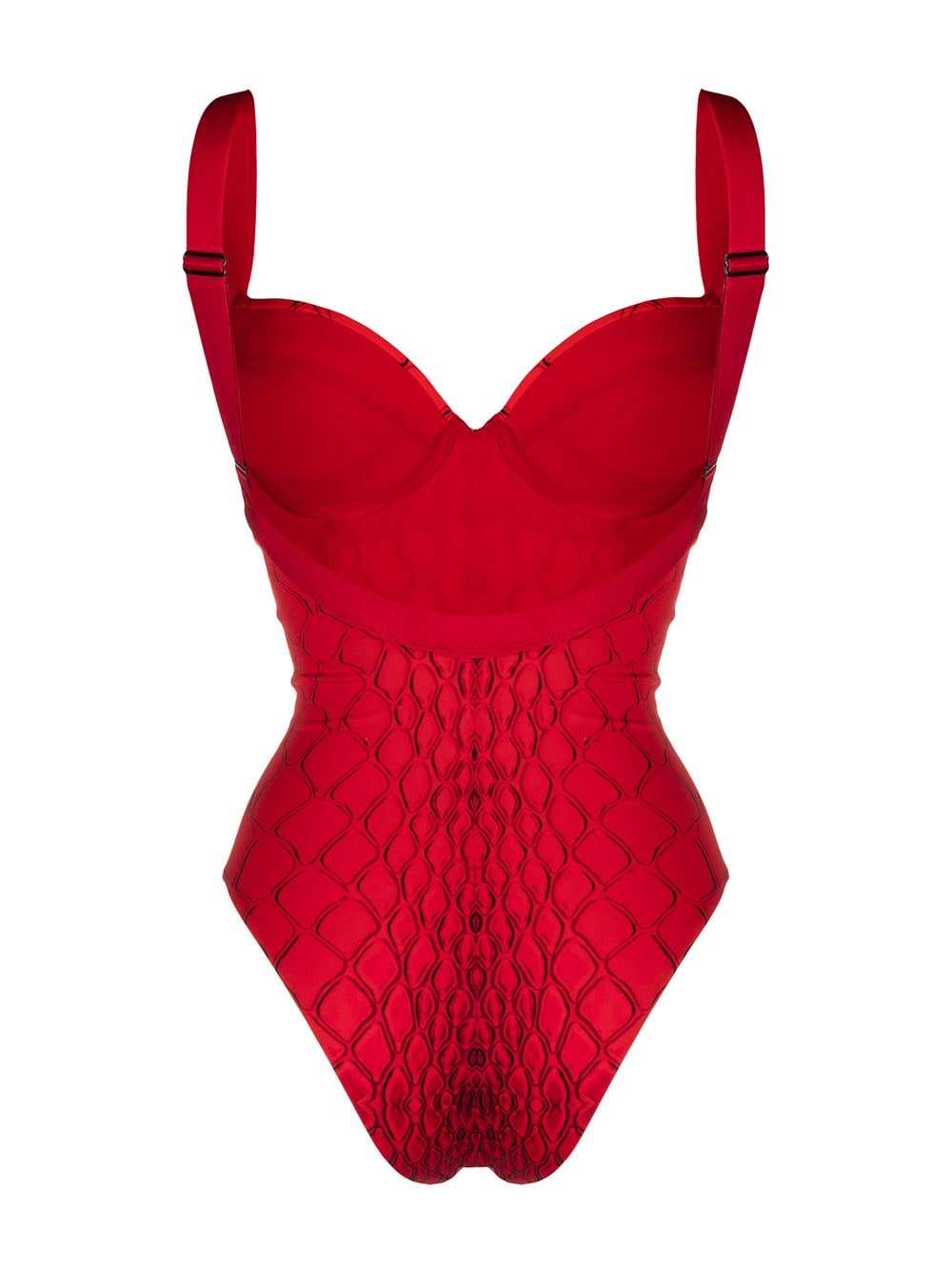 Noire Swimwear Badpak met slangenprint - Rood