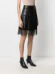 Self-Portrait lace-trimmed belted mini skirt