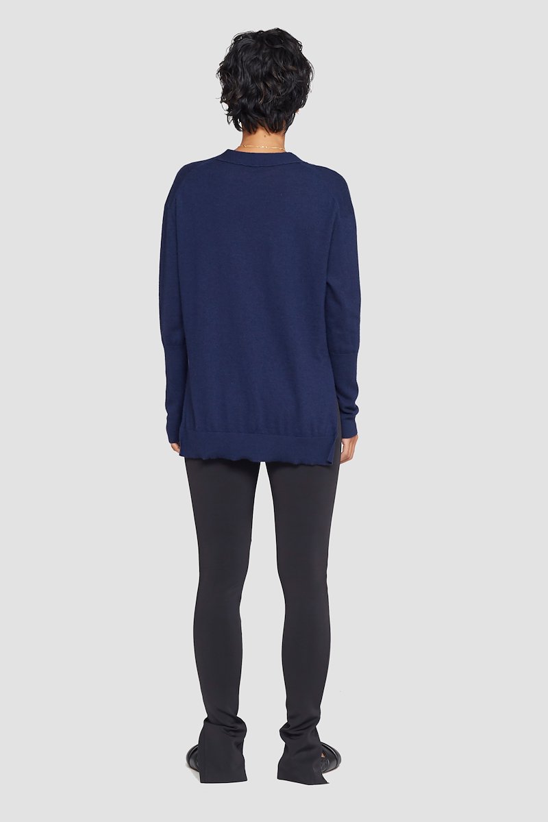 The Cashmere Cardigan With Side Slits-blue #0 The Cashmere Cardigan With Side Slits, NAVY Wool or fine animal hair->Cashmere The Cashmere Cardigan With Side Slits from 3.1 Phillip Lim. - 2