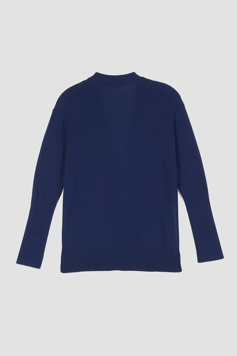 The Cashmere Cardigan With Side Slits, NAVY Wool or fine animal hair->Cashmere The Cashmere Cardigan With Side Slits from 3.1 Phillip Lim. - 5