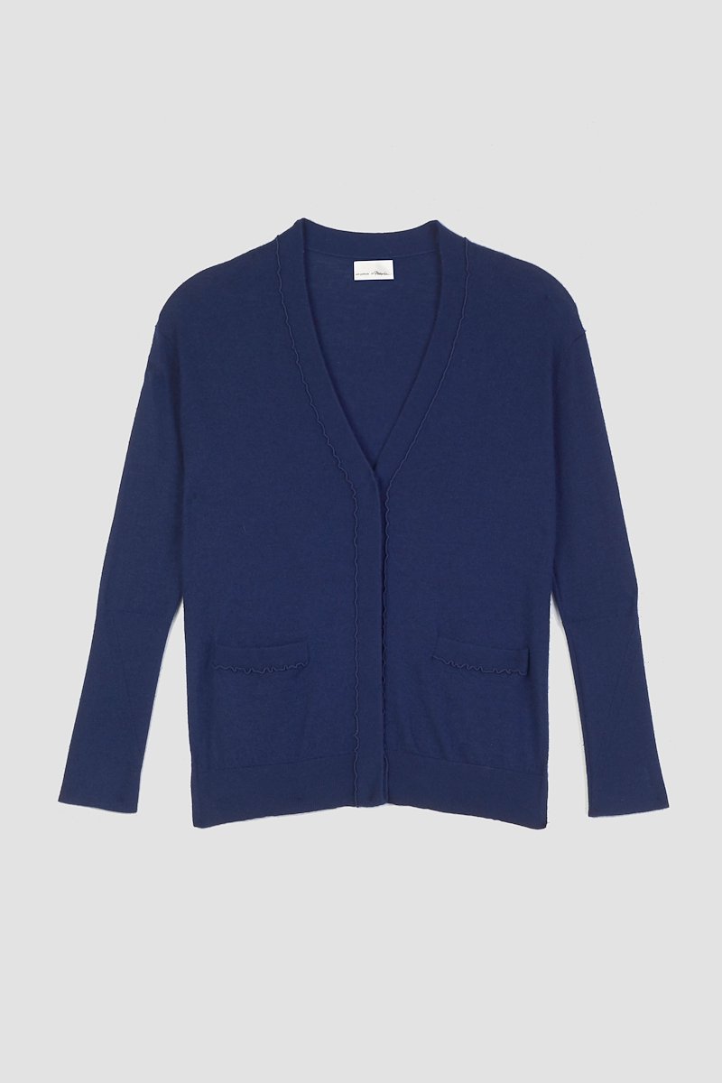 The Cashmere Cardigan With Side Slits-blue #0 The Cashmere Cardigan With Side Slits, NAVY Wool or fine animal hair->Cashmere The Cashmere Cardigan With Side Slits from 3.1 Phillip Lim. - 4