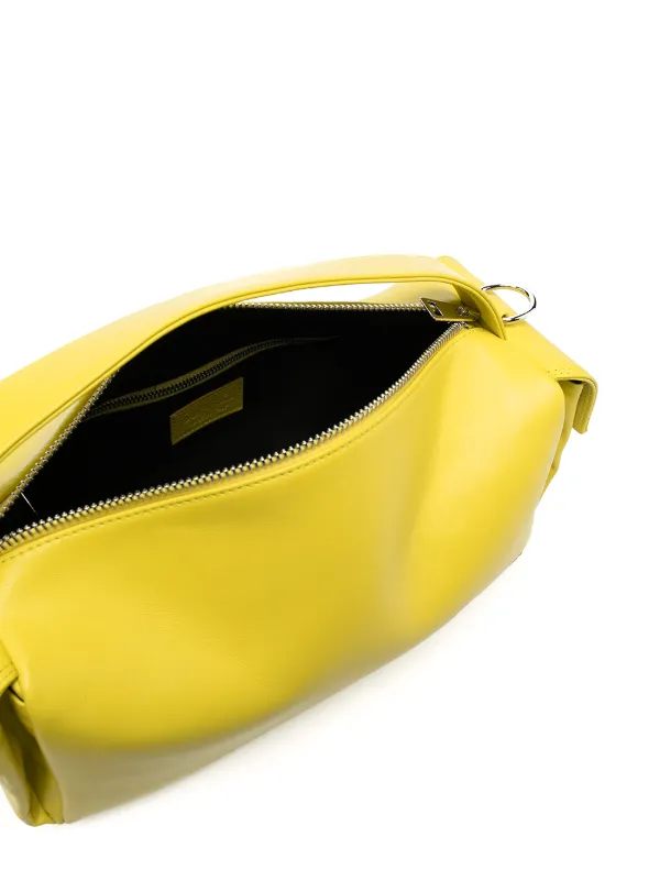 yellow leather tote bag
