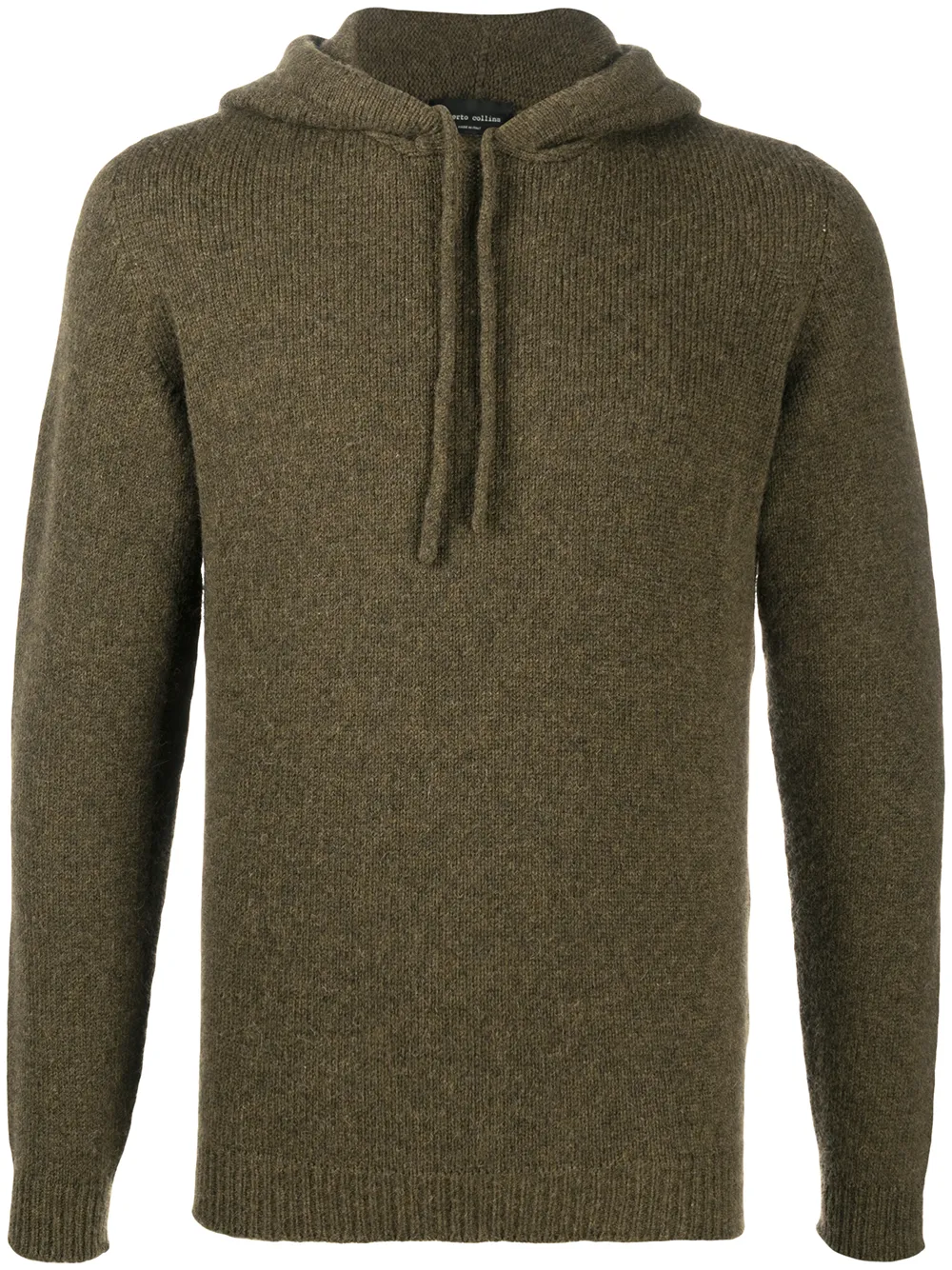 ribbed-knit wool hoodie