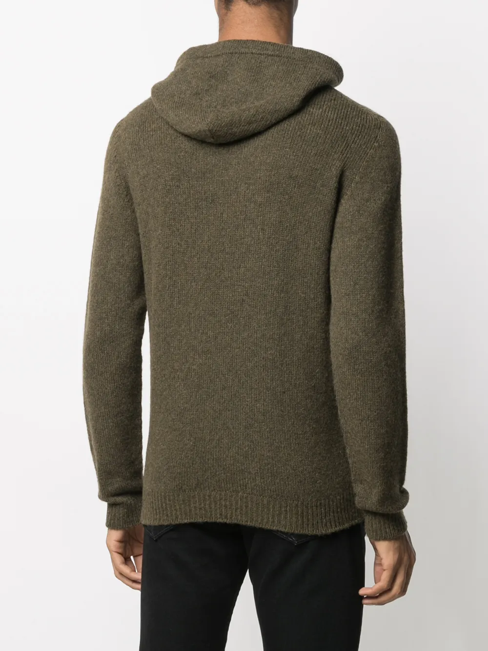 Roberto Collina Ribgebreide hoodie Groen