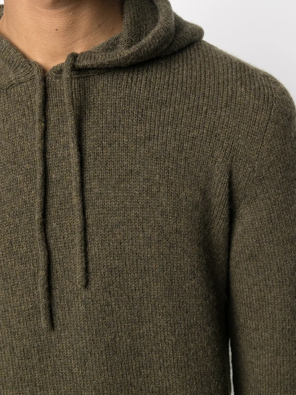 Roberto Collina Ribgebreide hoodie Groen