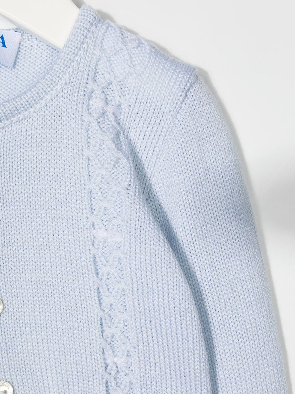 Shop Siola Cable-knit Detail Cardigan In Blue
