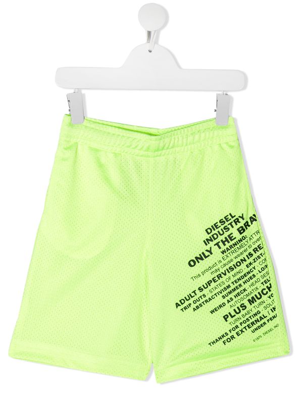 graphic mesh shorts