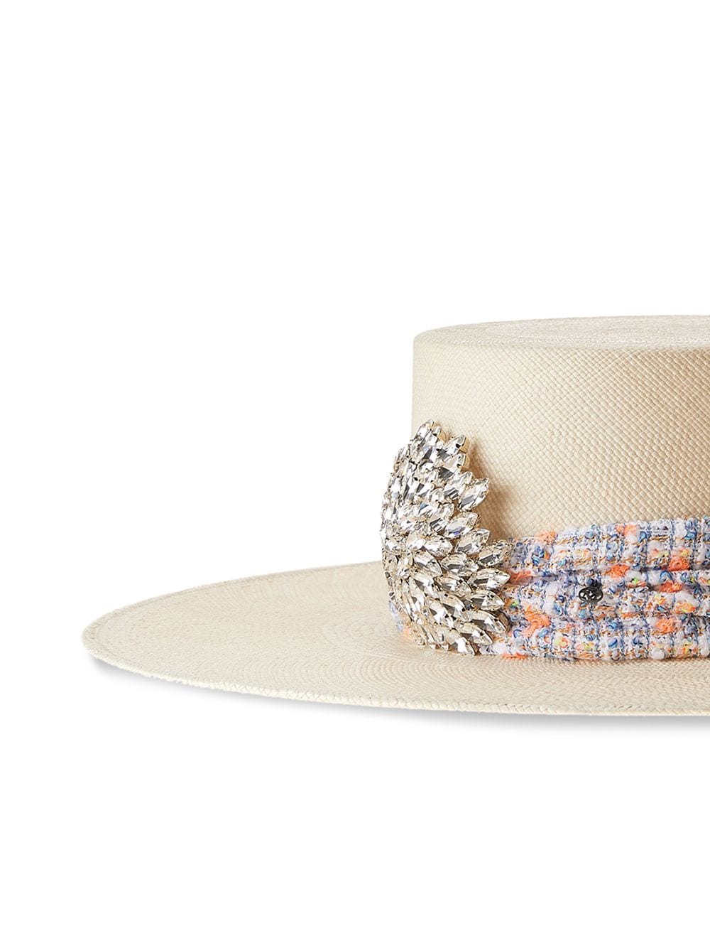 фото Maison michel соломенная шляпа с кристаллами