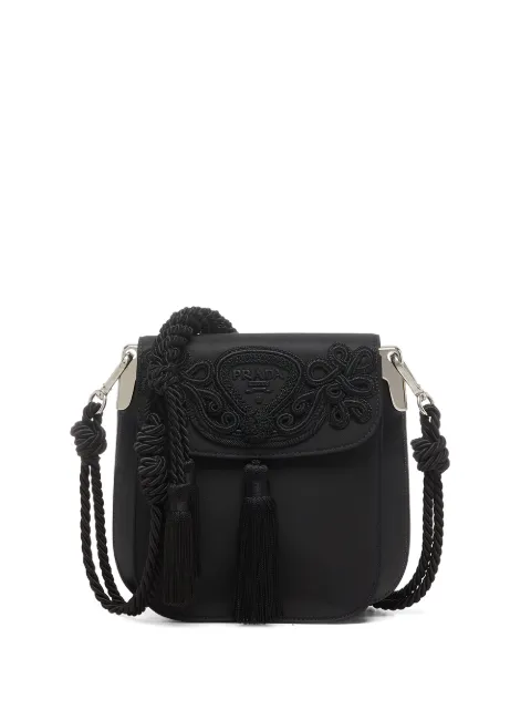 Prada embroidered logo shoulder bag