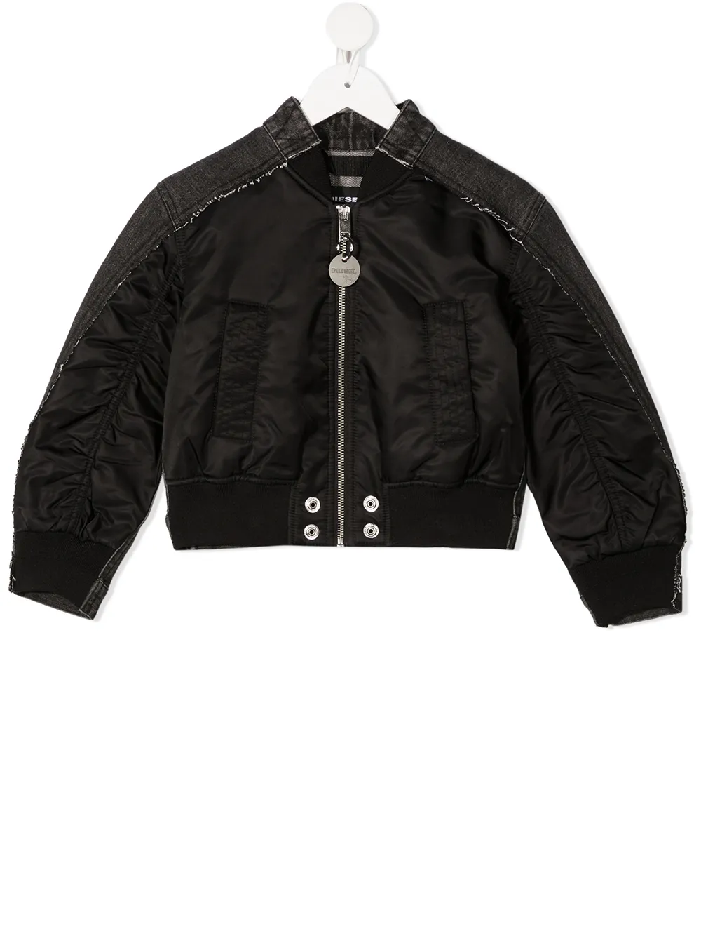 panel denim bomber jacket