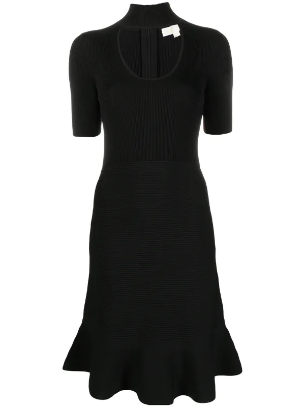 black peplum dress with sleeves