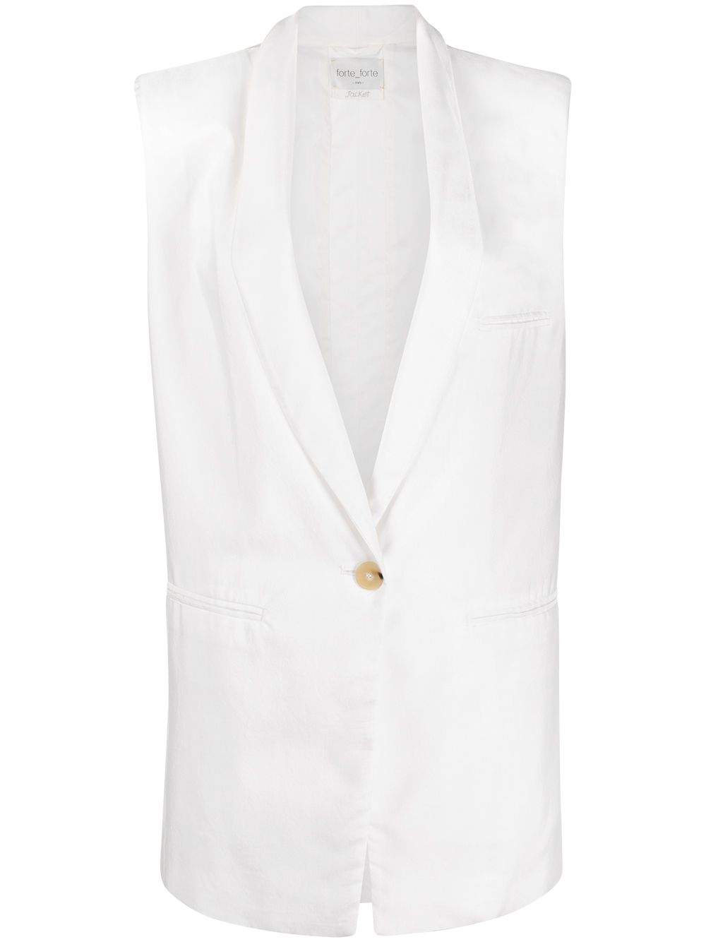 Forte Forte Single-breasted Sleeveless Blazer In White