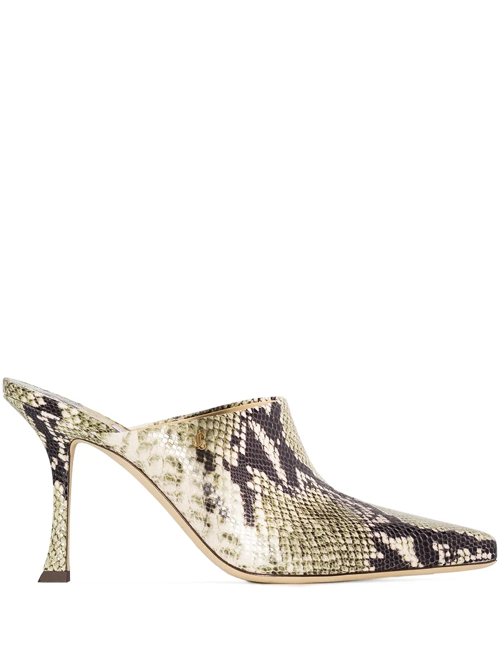 Jimmy Choo мюли Rya 90 со змеиным принтом
