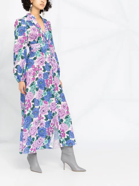 Shop ZIMMERMANN Poppy plunge midi dress 