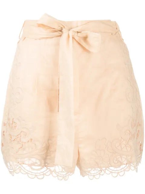 Shop ZIMMERMANN Lulu scallop shorts 