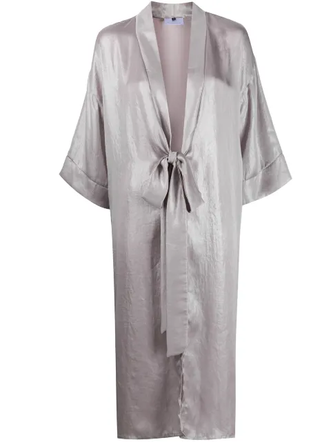 metallic duster coat