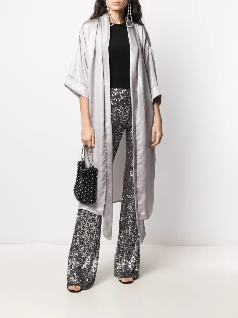 metallic duster coat